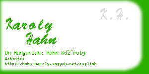 karoly hahn business card